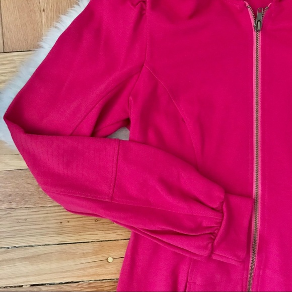 Betsey Johnson Hot Pink Long Hoodie - Picture 3 of 7